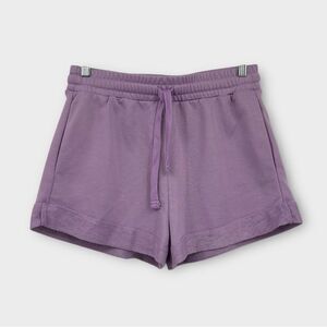 Nordstrom Deluc Payton High Waisted Shorts Elastic Waist in Lilac Size M NWT